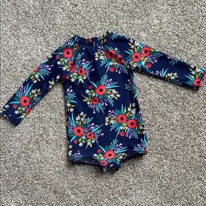 Cat and Jack Long Sleeve One Piece Floral Swimsuit, 18 Months